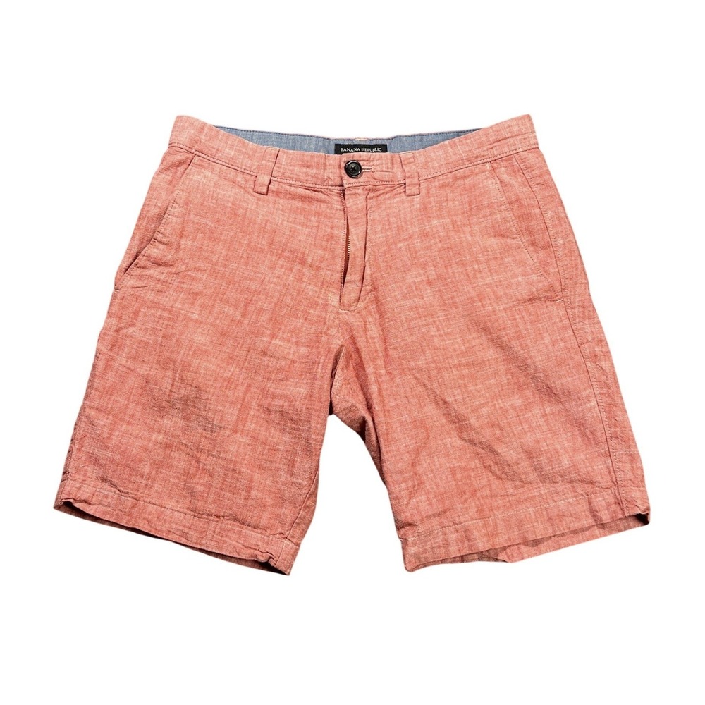 Banana Republic Men's 30x8 Dune‎ Red Cotton Chambray Shorts 794536 Summer